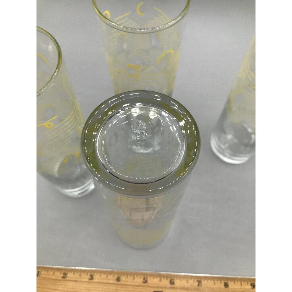 Bicardi‎ Rum Highball Glasses Tom Collins Limon Lemon Cocktail set of 4